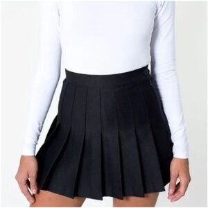 American Apparel Pleated Tennis Skirt Black XS